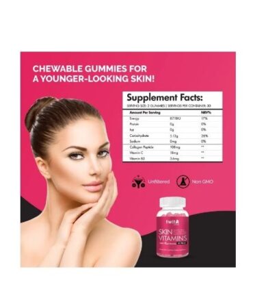 2023 04 24 15 30 20 Twitamins Skin Vitamin Gummies วิตามินสำหรับผิวหน้า 60 เม็ด ปกป้องผิวหน้าจากอนุม