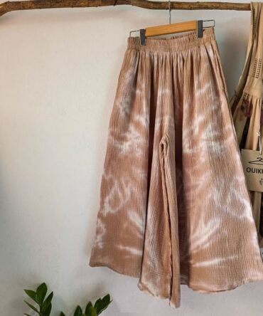 Calça Saia 100% Algodão Double Gauze com Cintura Elástica