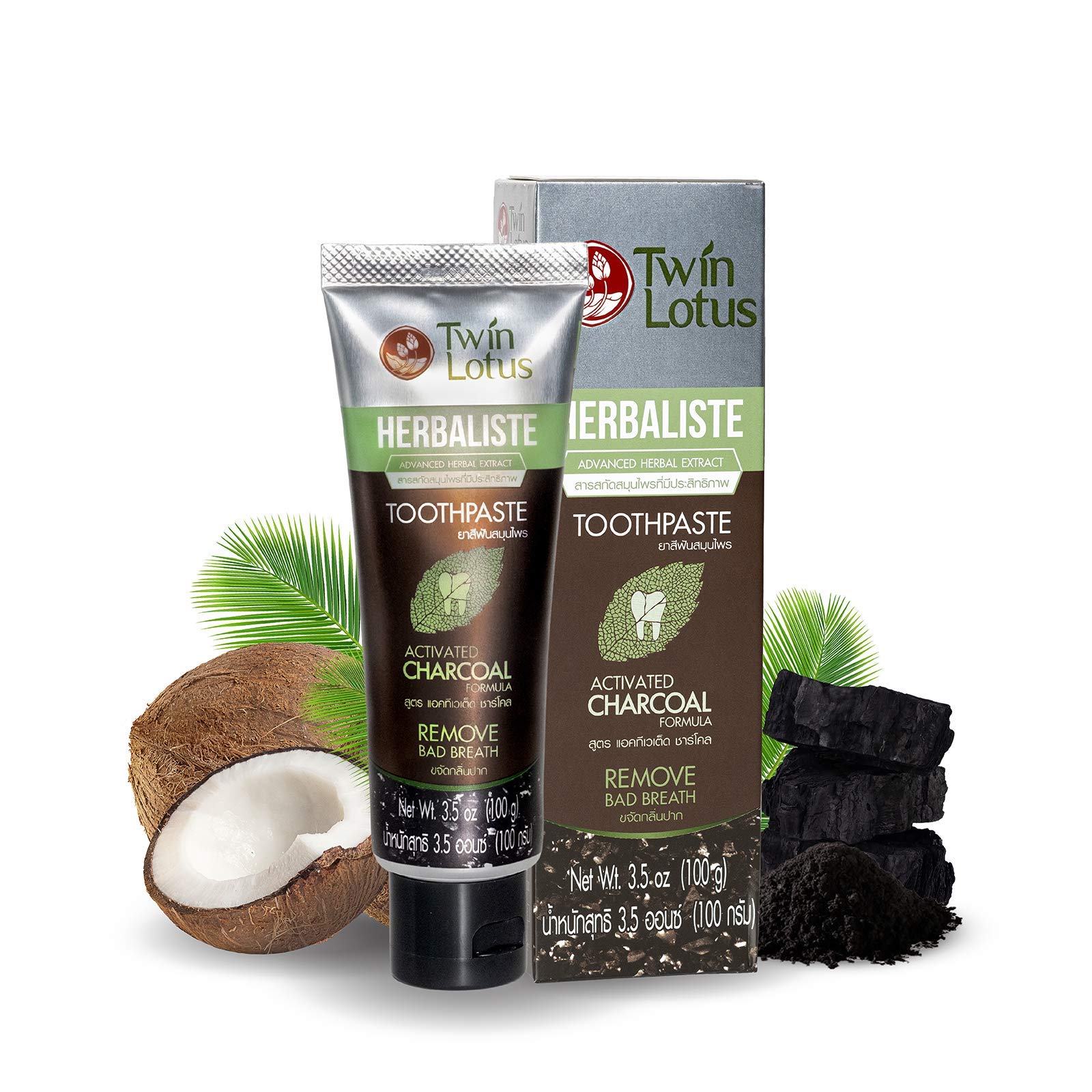 Thai Natural Toothpaste - Coconut Charcoal 1 pasta de dentes natural
