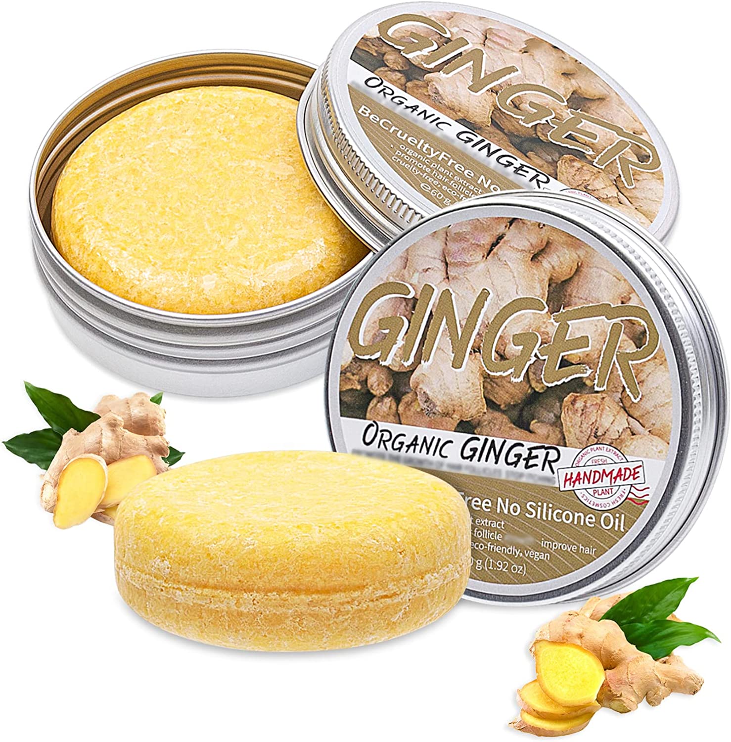 Ginger Solid Shampoo - Natural Care for Hair 3 shampoo sólido de gengibre - vista 3