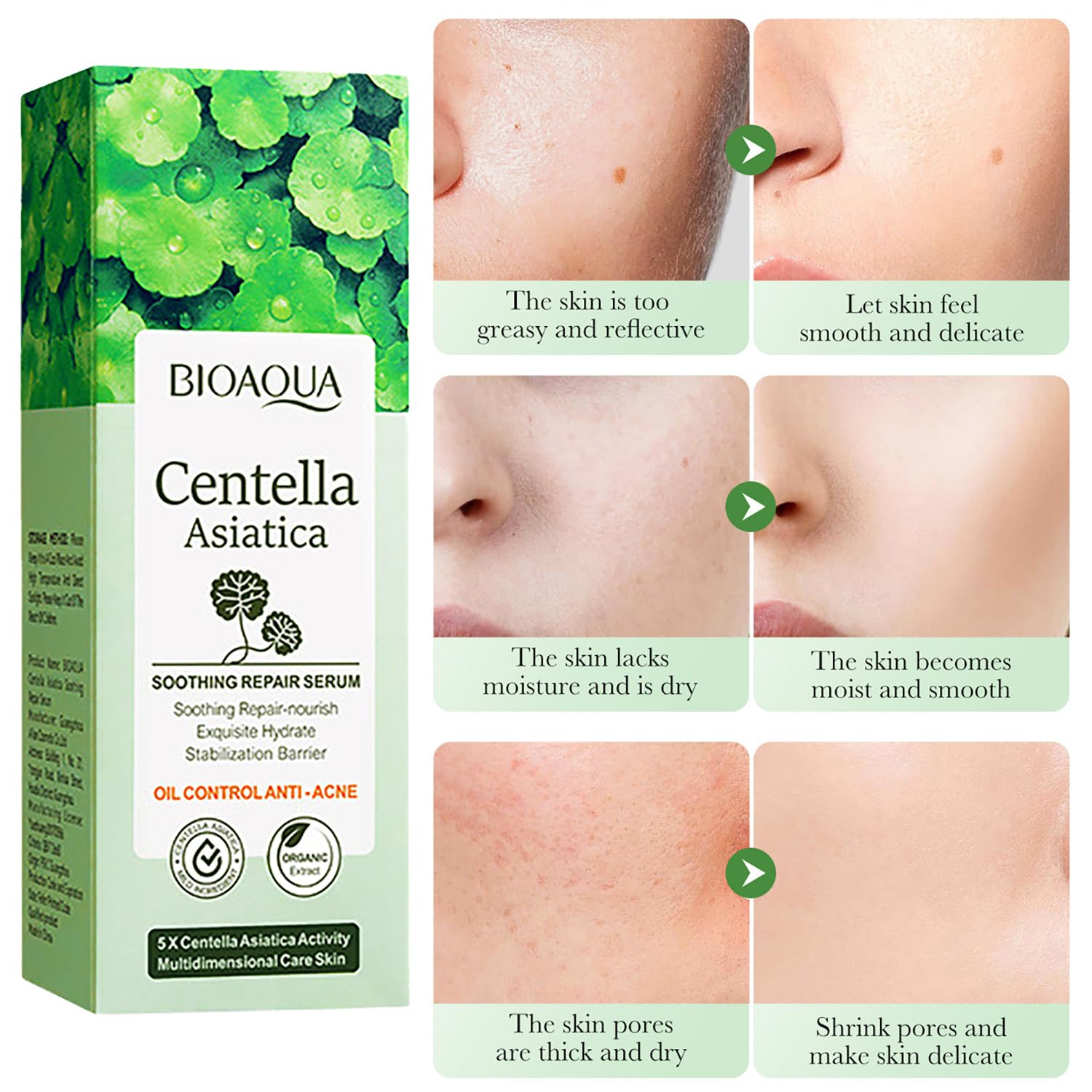 Bioaqua Centella Asiatica Soothing Repair Facial Serum - Repair and Hydration 2 sérum facial centella asiatica - vista 2