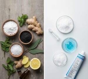 Pastas de Dentes Naturais: Guia Completo 2025 3 Produtos naturais vs quimicos.