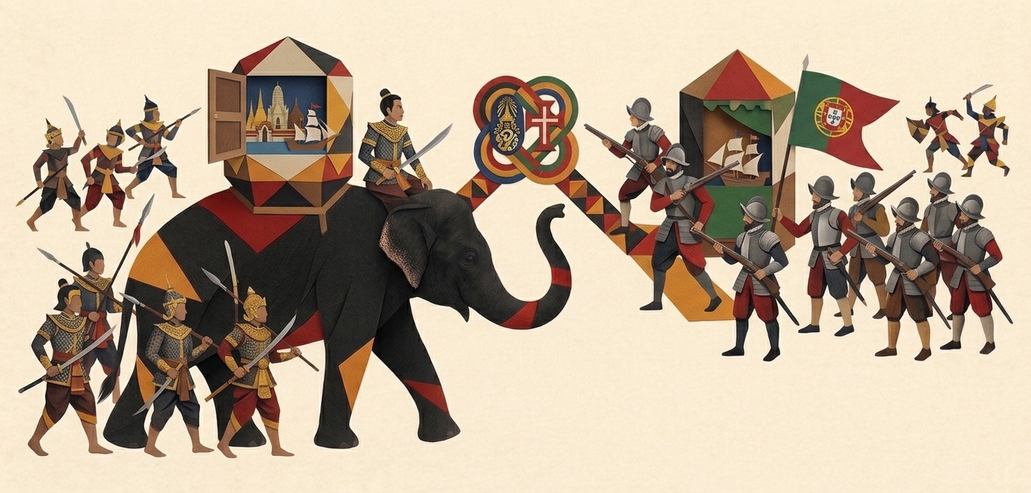 Ilustração editorial de um elefante asiático em movimento